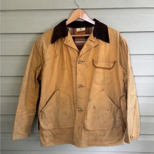 Black Sheep vintage 60s chore coat canvas jacket workwear corduroy collar sz XL